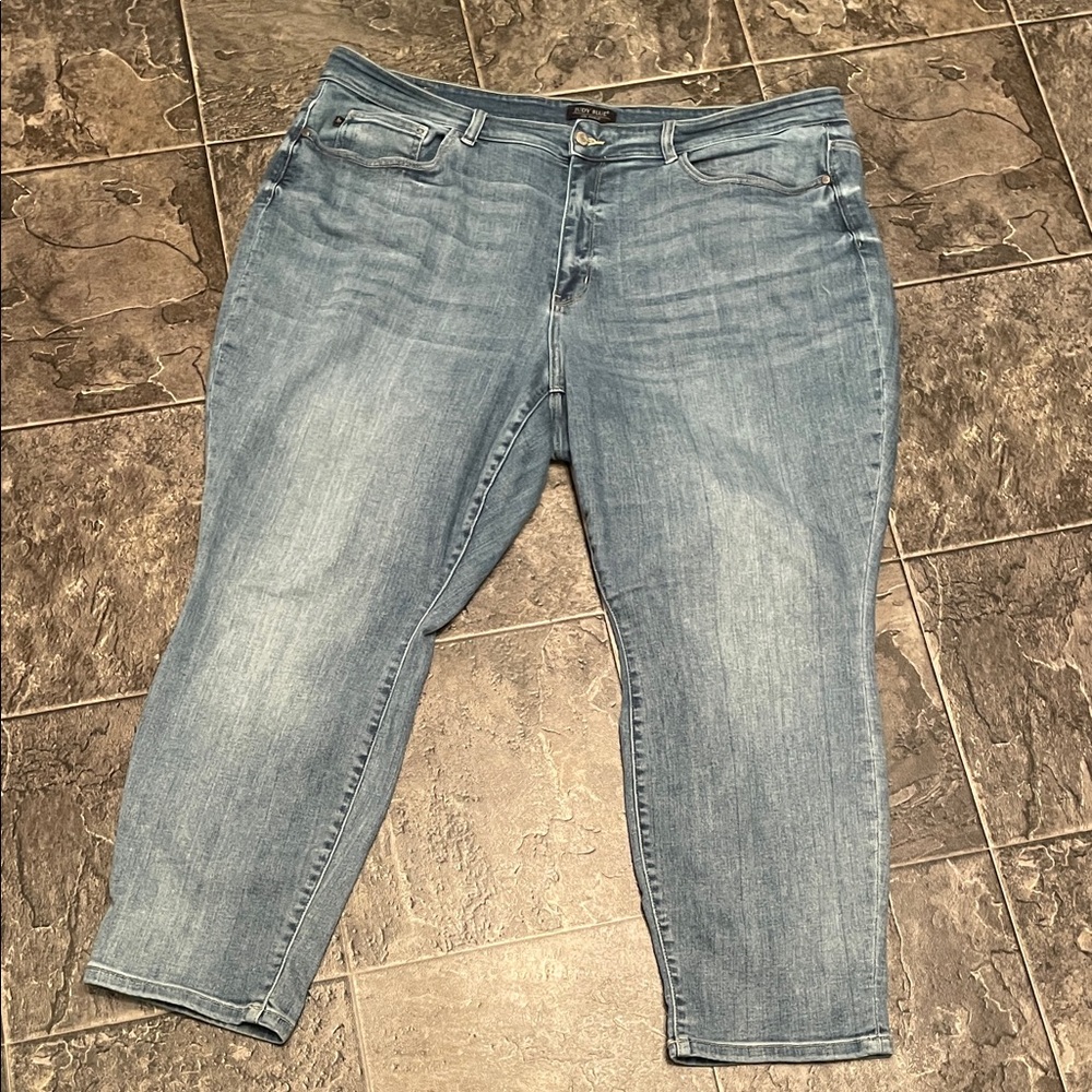 JUDY BLUE Boyfriend Style Women’s Casual Coastal Cowgirl Blue Jeans size 22W